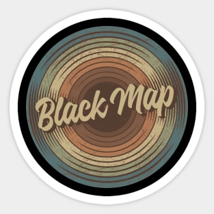 Black Map Vintage Vinyl Sticker